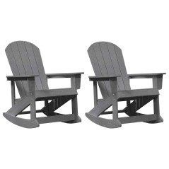 vidaXL Sdraio Rocking Adirondack 2 pcs Grigio chiaro 73.5 x 92 x 90 cm