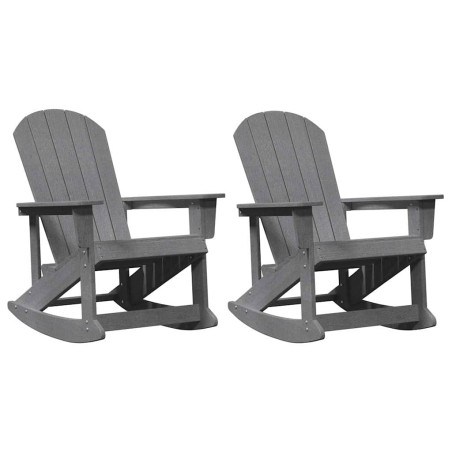 vidaXL Sdraio Rocking Adirondack 2 pcs Grigio chiaro 73.5 x 92 x 90 cm