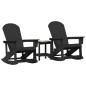 vidaXL Set Lounge da Giardino 3 pcs Nero Media 38 x 38 x 46 cm HDPE vidaXL Set Lounge da Giardino 3 pcs Nero Media 38 x 38 x 46 cm HDPE