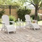 vidaXL Sedie Adirondack con poggiapiedi - 2 pezzi - Bianco in HDPE
