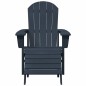 vidaXL Sedie Adirondack con Poggiapiedi, 2 Pezzi Blu Navy in HDPE