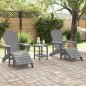 vidaXL Sedie Adirondack con Poggiapiedi 2 pcs in Grigio Chiaro HDPE