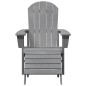 vidaXL Sedie Adirondack con Poggiapiedi 2 pcs in Grigio Chiaro HDPE