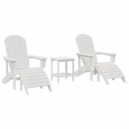 vidaXL Set di Lounge da Giardino 3 Pezzi Bianco in HDPE