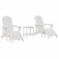 vidaXL Set di Lounge da Giardino 3 Pezzi Bianco in HDPE