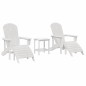 vidaXL Set di Lounge da Giardino 3 Pezzi Bianco in HDPE