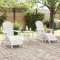 vidaXL Set di Lounge da Giardino 3 Pezzi Bianco in HDPE
