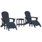 vidaXL Set salotto da giardino 3 pezzi blu navy in HDPE vidaXL Set salotto da giardino 3 pezzi blu navy in HDPE