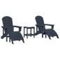 vidaXL Set salotto da giardino 3 pezzi blu navy in HDPE vidaXL Set salotto da giardino 3 pezzi blu navy in HDPE