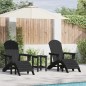 vidaXL Set Giardino 3 Pezzi Nero HDPE vidaXL Set Giardino 3 Pezzi Nero HDPE