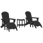 vidaXL Set Giardino 3 Pezzi Nero HDPE vidaXL Set Giardino 3 Pezzi Nero HDPE