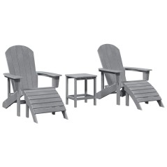 vidaXL Set Lounge da Giardino 3 Pezzi Grigio Chiaro in HDPE