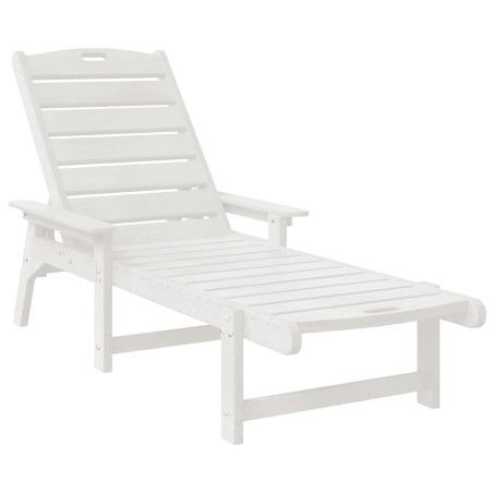 vidaXL Lettini Sole 2 pz Bianchi 162x53x98.5 cm in HDPE