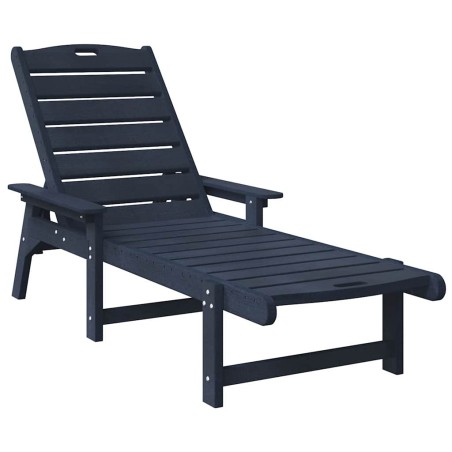 vidaXL Lettini prendisole 2 pz Blu Navy 162 x 53 x 98.5 cm HDPE
