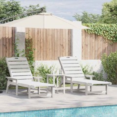 vidaXL Set da lounge da giardino, 3 pezzi , bianchi in HDPE.