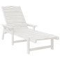 vidaXL Set da lounge da giardino, 3 pezzi , bianchi in HDPE.