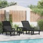 vidaXL Set di Lounge da Giardino 3 Pezzi - Nero HDPE vidaXL Set di Lounge da Giardino 3 Pezzi - Nero HDPE