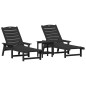 vidaXL Set di Lounge da Giardino 3 Pezzi - Nero HDPE vidaXL Set di Lounge da Giardino 3 Pezzi - Nero HDPE