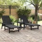 vidaXL Set di Lounge da Giardino 3 Pezzi - Nero HDPE vidaXL Set di Lounge da Giardino 3 Pezzi - Nero HDPE