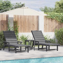 vidaXL Set di Lounge da Giardino 3 Pezzi Grigio Chiaro in HDPE