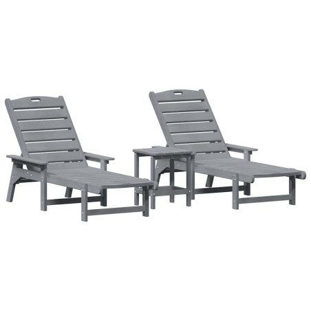 vidaXL Set di Lounge da Giardino 3 Pezzi Grigio Chiaro in HDPE
