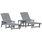 vidaXL Set di Lounge da Giardino 3 Pezzi Grigio Chiaro in HDPE vidaXL Set di Lounge da Giardino 3 Pezzi Grigio Chiaro in HDPE