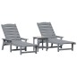 vidaXL Set di Lounge da Giardino 3 Pezzi Grigio Chiaro in HDPE vidaXL Set di Lounge da Giardino 3 Pezzi Grigio Chiaro in HDPE