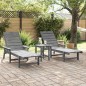 vidaXL Set di Lounge da Giardino 3 Pezzi Grigio Chiaro in HDPE vidaXL Set di Lounge da Giardino 3 Pezzi Grigio Chiaro in HDPE
