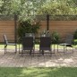 Set da Pranzo da Giardino in 9 Pezzi con Cuscini in Acciaio e Testilene