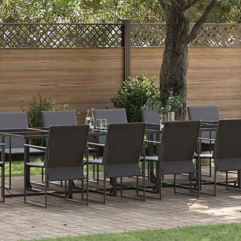vidaXL Set da Pranzo da Giardino in 18 Pezzi con Cuscini in Acciaio e Textilene vidaXL Set da Pranzo da Giardino in 18 Pezzi con Cuscini in Acciaio e Textilene