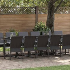 vidaXL Set da Pranzo da Giardino da 22 Pezzi con Cuscini in Acciaio e Textilene