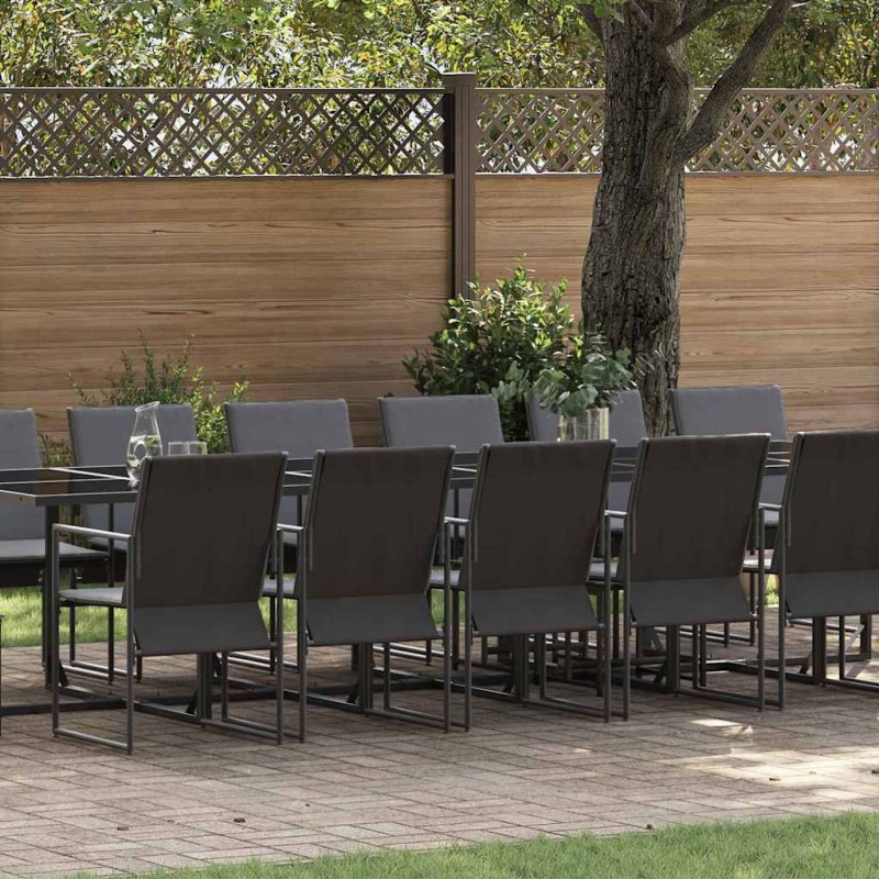 vidaXL Set da Pranzo da Giardino da 22 Pezzi con Cuscini in Acciaio e Textilene vidaXL Set da Pranzo da Giardino da 22 Pezzi con Cuscini in Acciaio e Textilene