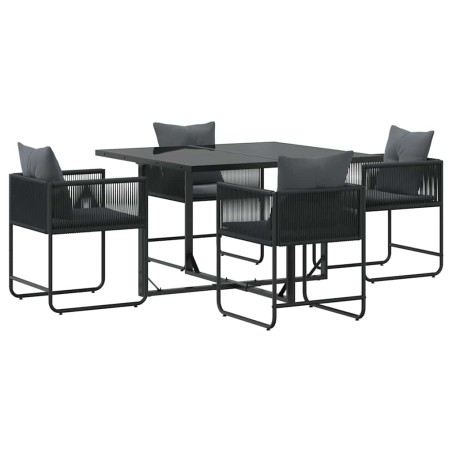 Set da pranzo da giardino 6 pezzi con cuscini in acciaio e rattan sintetico di vidaXL