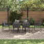 Set da pranzo da giardino 9 pezzi con cuscini in acciaio e rattan sintetico Set da pranzo da giardino 9 pezzi con cuscini in acciaio e rattan sintetico