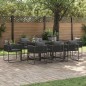 Set da pranzo da giardino da 12 pezzi con cuscini in acciaio e rattan sintetico Set da pranzo da giardino da 12 pezzi con cuscini in acciaio e rattan sintetico