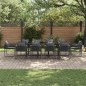 Set da Pranzo da Giardino di 15 Pezzi vidaXL con Cuscini in Acciaio e Rattan Polietilene Set da Pranzo da Giardino di 15 Pezzi vidaXL con Cuscini in Acciaio e Rattan Polietilene