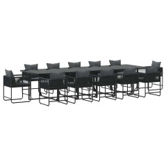 vidaXL Set da Pranzo da Giardino da 18 Pezzi con Cuscini in Acciaio e Rattan Sintetico
