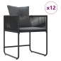 vidaXL Set da Pranzo da Giardino da 18 Pezzi con Cuscini in Acciaio e Rattan Sintetico