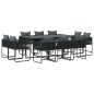Set da pranzo da giardino 13 pezzi con cuscini in acciaio e rattan sintetico Set da pranzo da giardino 13 pezzi con cuscini in acciaio e rattan sintetico