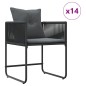 Set da pranzo da giardino in 19 pezzi con cuscini in acciaio nero e rattan sintetico Set da pranzo da giardino in 19 pezzi con cuscini in acciaio nero e rattan sintetico