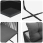 Set da pranzo da giardino in 19 pezzi con cuscini in acciaio nero e rattan sintetico Set da pranzo da giardino in 19 pezzi con cuscini in acciaio nero e rattan sintetico