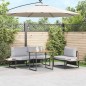 Set da Pranzo da Giardino 3 Pezzi con Cuscini Grigio Chiaro