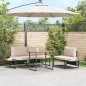 Set da Pranzo da Giardino 3 Pezzi con Cuscini Tortora