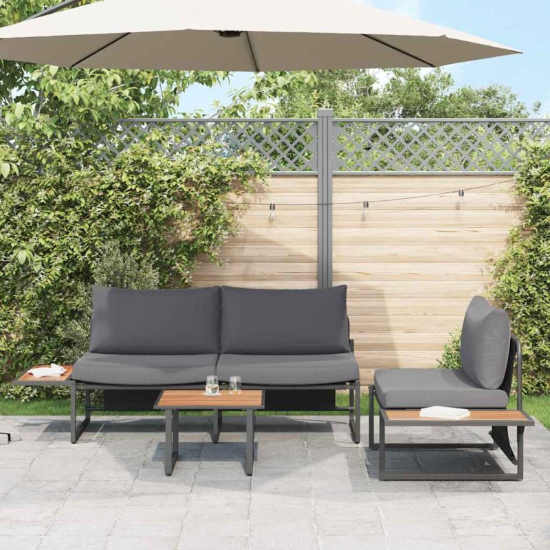 Set divano da giardino a 3 pezzi con cuscini antracite Set divano da giardino a 3 pezzi con cuscini antracite