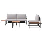 Set da giardino in 3 pezzi di vidaXL con cuscini grigio chiaro Set da giardino in 3 pezzi di vidaXL con cuscini grigio chiaro