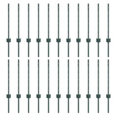 vidaXL Pali per recinzione in argento 22 pcs Verde Altezza 150 cm