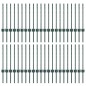 vidaXL Pali per recinzione in argento 44 pcs Verde Large Metallo vidaXL Pali per recinzione in argento 44 pcs Verde Large Metallo