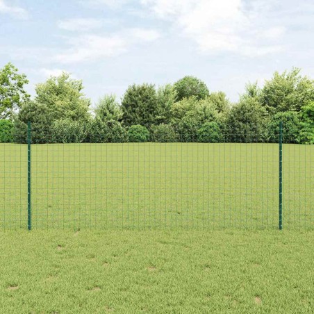 vidaXL Pali per recinzione in argento 22 pcs Verde 50 x 1 m Metallo