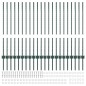 vidaXL Pali per recinzione in argento 22 pcs Verde 50 x 1 m Metallo vidaXL Pali per recinzione in argento 22 pcs Verde 50 x 1 m Metallo