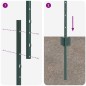 vidaXL Pali per recinzione in argento 22 pcs Verde 50 x 1 m Metallo vidaXL Pali per recinzione in argento 22 pcs Verde 50 x 1 m Metallo